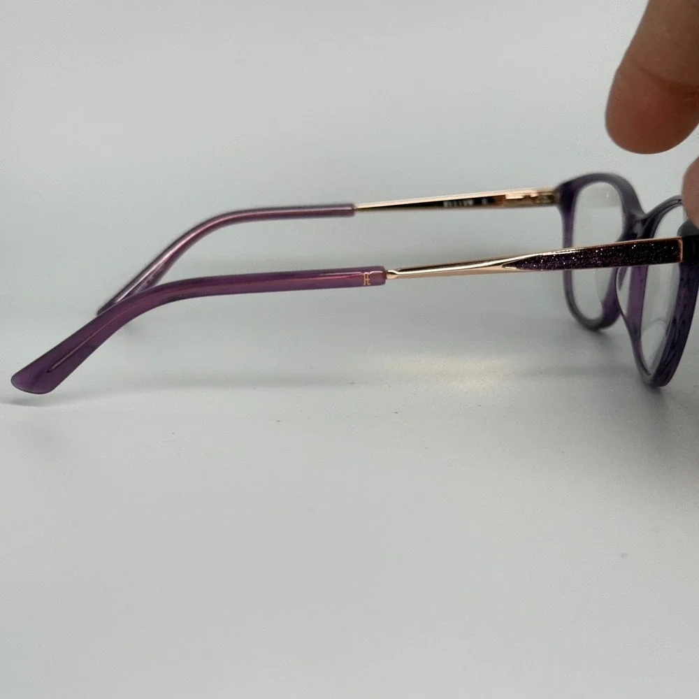 Helium‎ 4462 Purple Rose Gold Eyeglasses Frames 54-18-140 Glitter Temple 22126